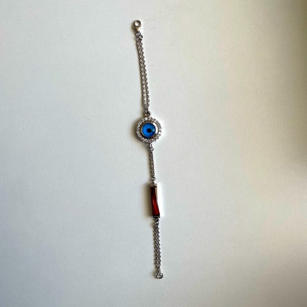 925 genuine silver evil eye bracelet